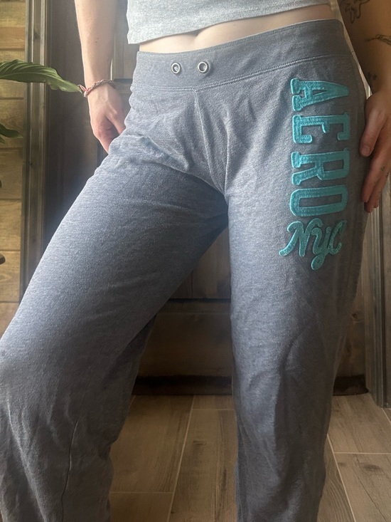 Aeropostale Other - aeropostale large gray sweatpants with teal writing